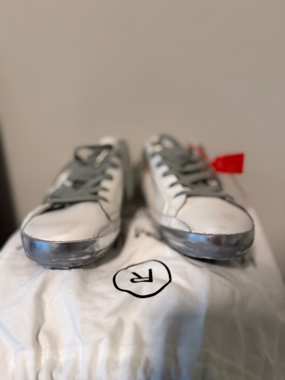 Golden Goose Superstar Sabots Shearling Slip-On Sneakers with Silver accent 37 - Picture 2 of 5